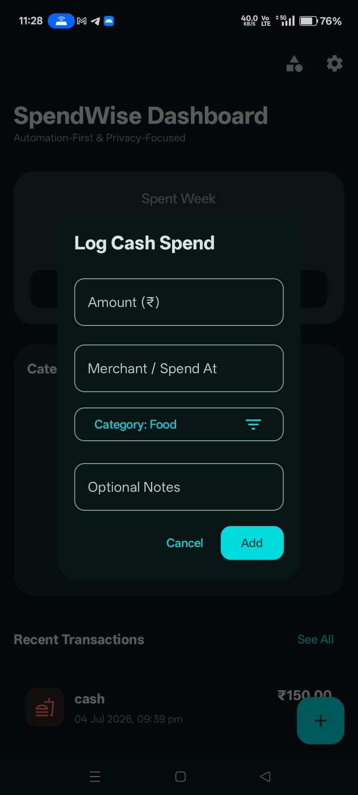 SpendWise Categories